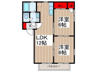 グリ－ンハ－モニ－ＵＳＡ　Ｓ棟の物件間取画像